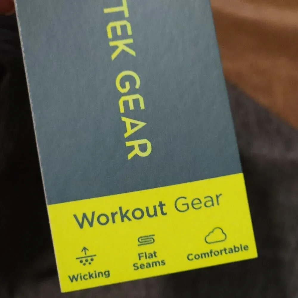 Tek Gear Activewear Top women Size XXL Color Charcoal Reflective Top Logo B2 - Picture 7 of 10